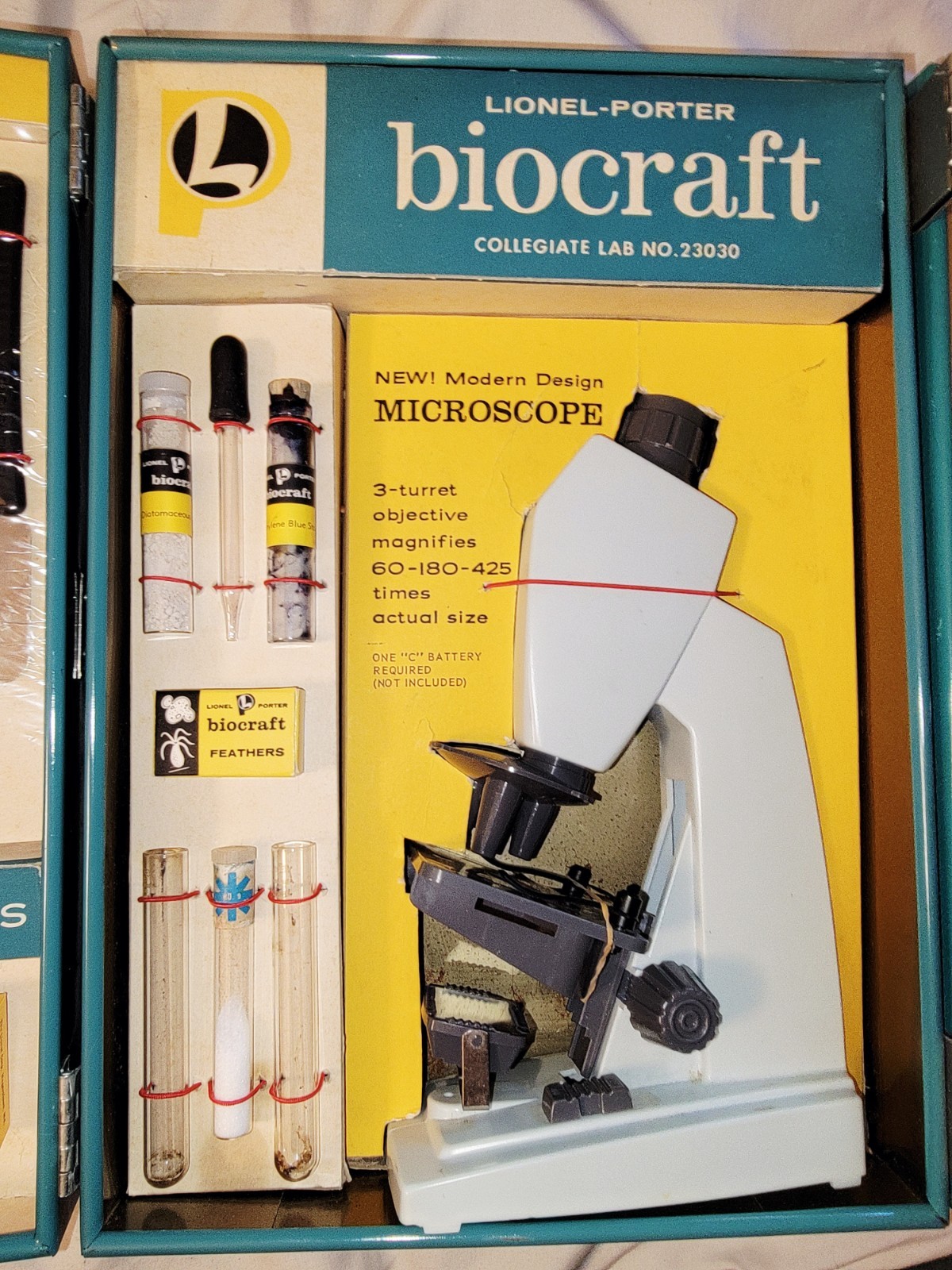 1960s LIONEL-PORTER BIOCRAFT BIOLOGY LAB. BRAND NEW, UNUSED *RARE* 3 SECTIONS!