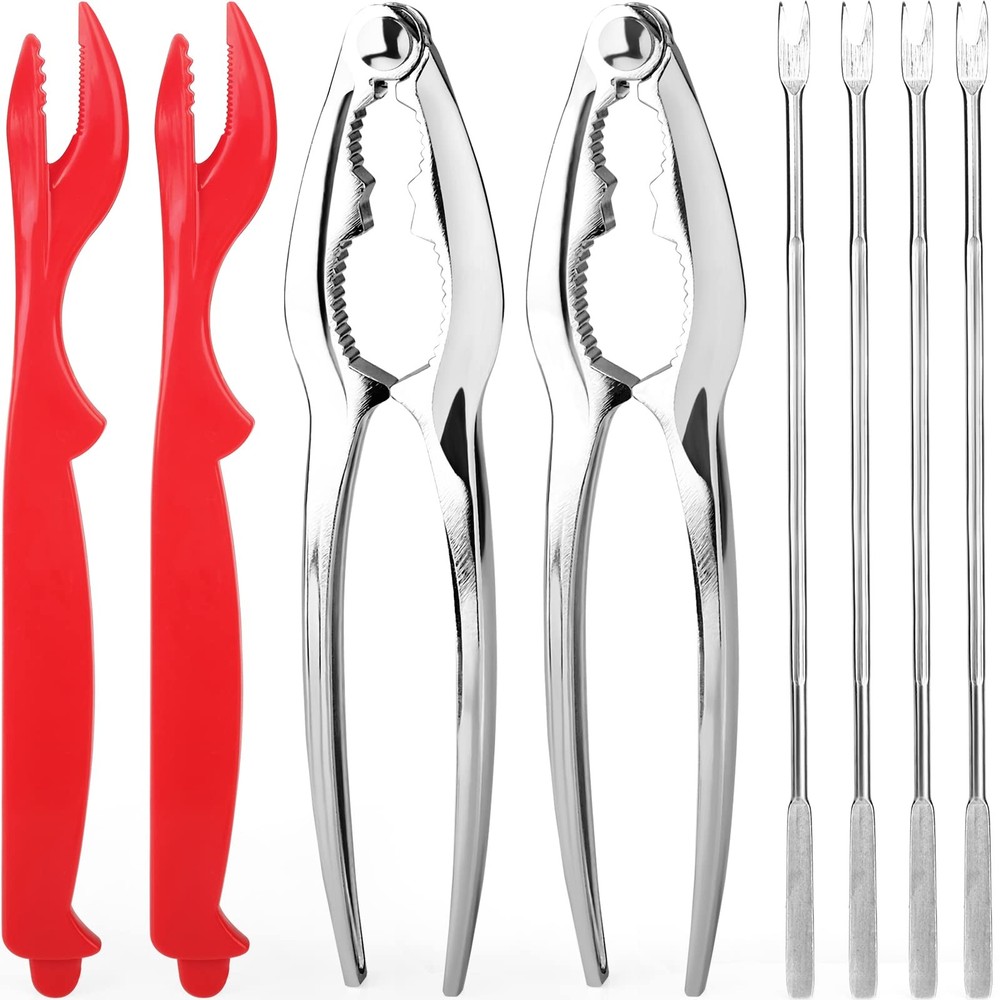 Seafood Tools Set includes 2 Crab Crackers, 2 L, Crackers 8pcs