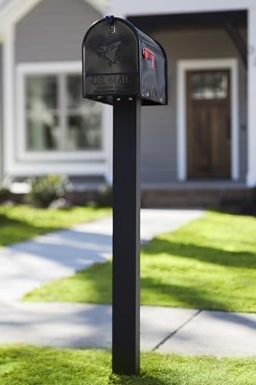 Brighton Aluminum Mailbox Post, Compatibility Code A, B, C, D, BP000BAM, Black