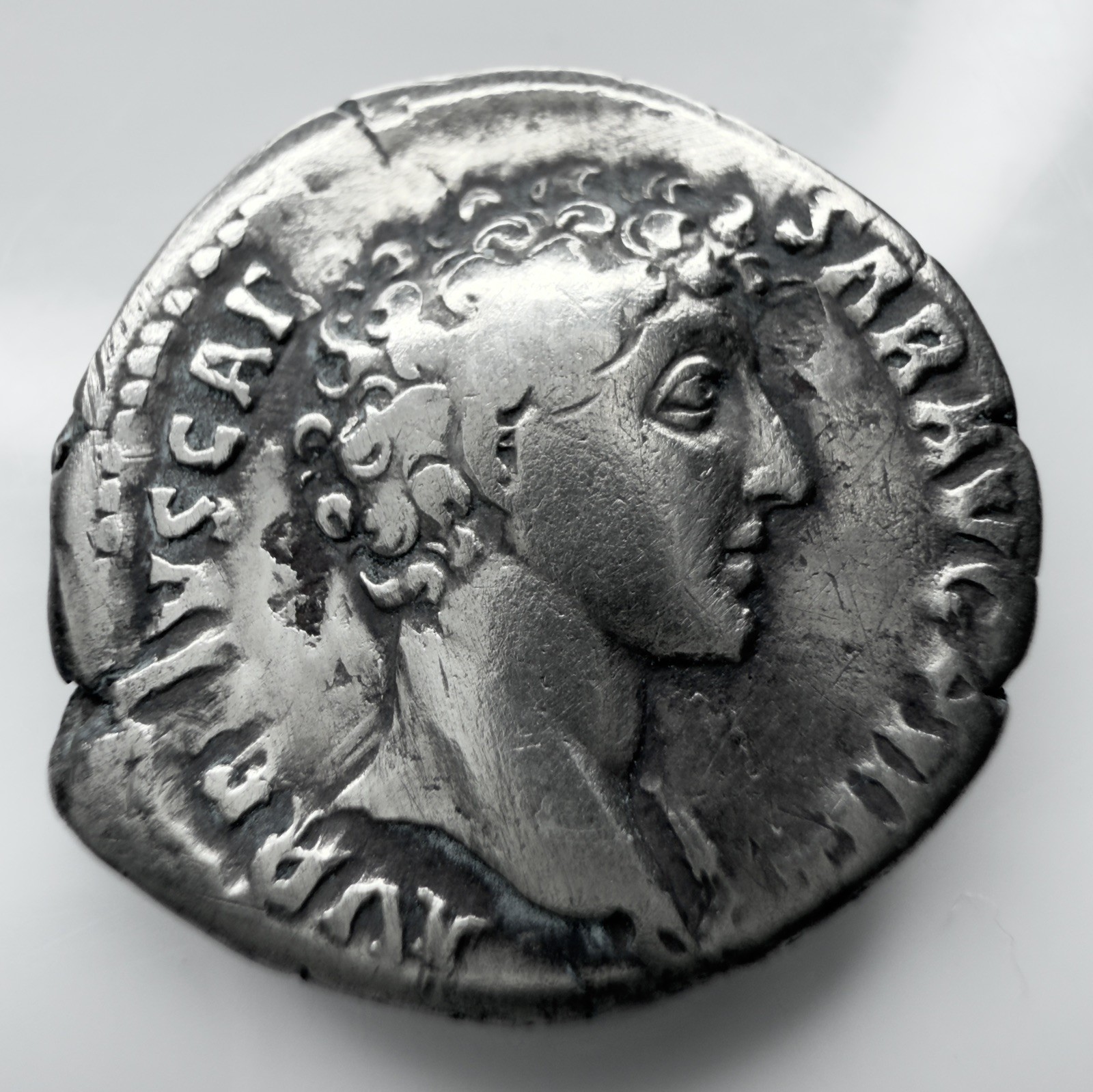 Marcus Aurelius Caesar Roman Silver Denarius 140-144 AD Rome RIC 424a Pietas VF