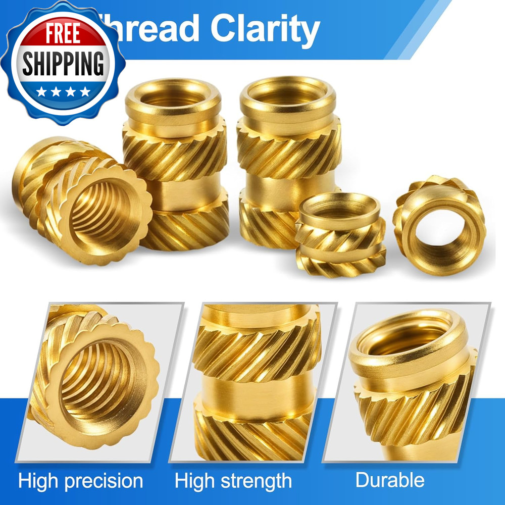400 Pcs Premium Brass Threaded Inserts Kit M2 M2.5 M3 M4 M5 M6...
