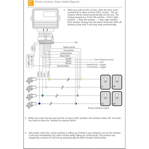 Power Window Closer Module, 12V Universal Auto Power Window Closer Roll Up
