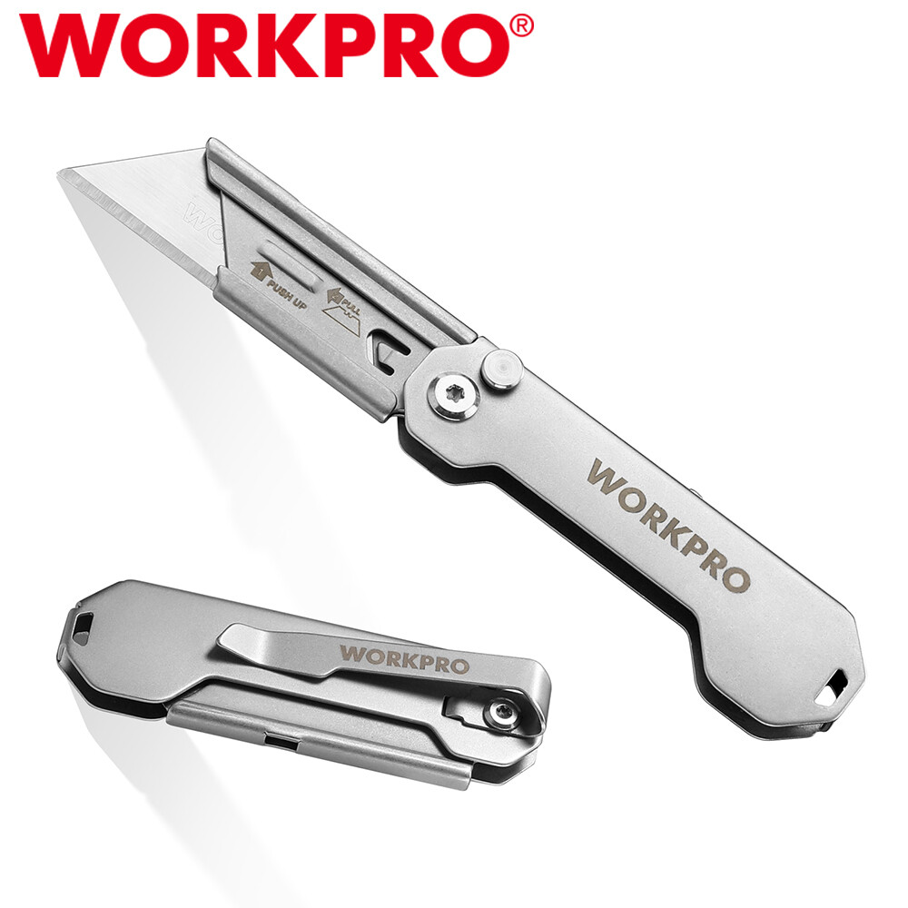 WORKPRO EDC Folding Utility Knife Box Cutter Mini Quick Change Blade Razor Knife