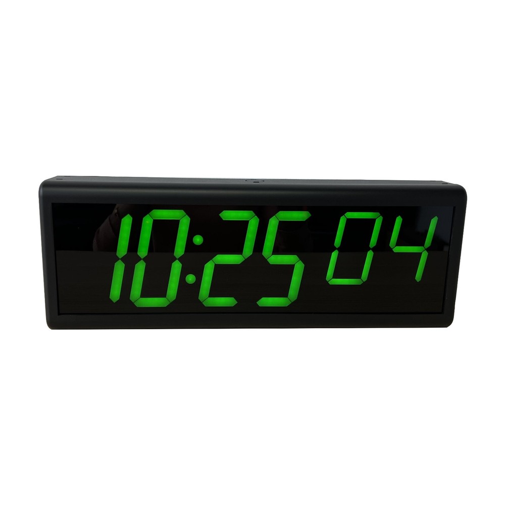 4" 6 Digit Green LED Network IP Digital Clock, NTP Server Synchronized