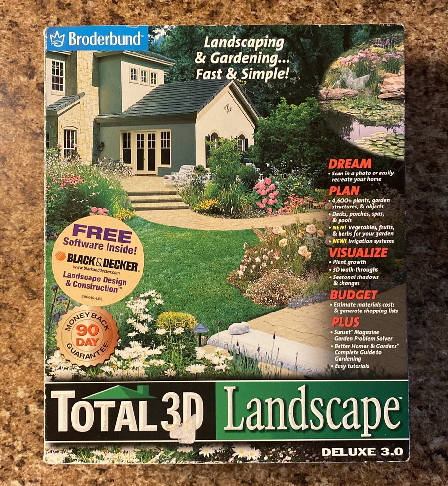 Broderbund Total 3D Landscape Deluxe 3.0 Software