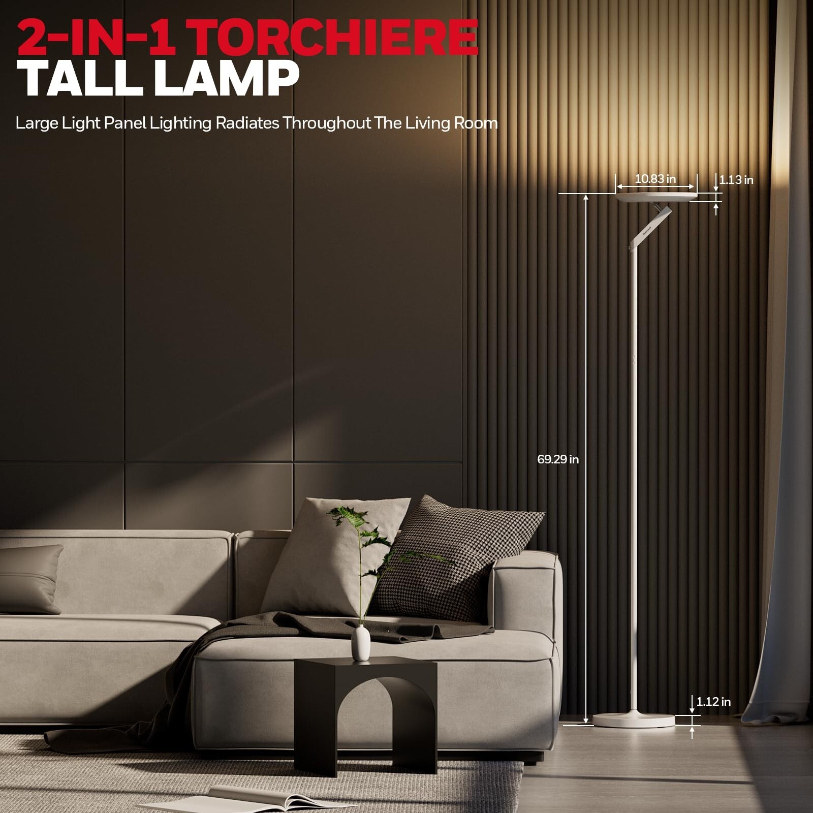 Honeywell Floor Lamp for Living Room F2 Sunturalux™ 2 in 1 Super Bright lamps