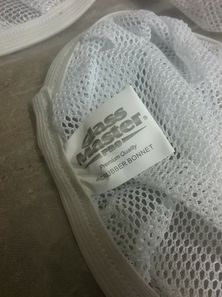 KTD-72003 K-Tool Glass Master Pro White Scrubber Bonnet - 3 Pack