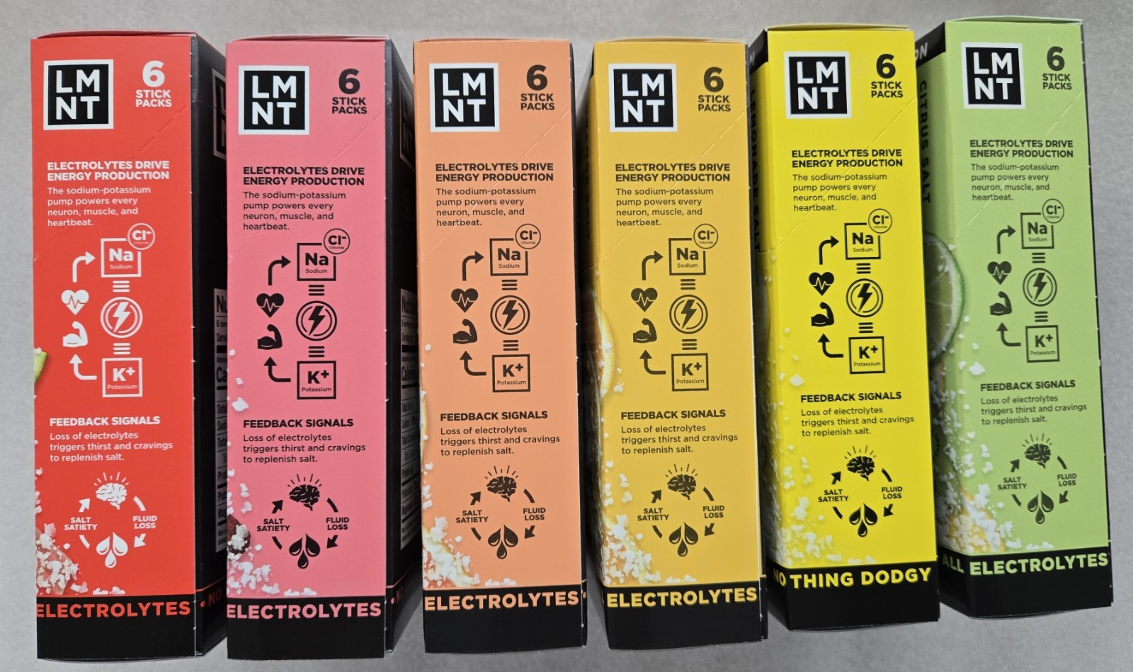 LMNT Zero-Sugar Electrolytes Drink Variety 36 Pack 6 Flavors Non-Caffeinated