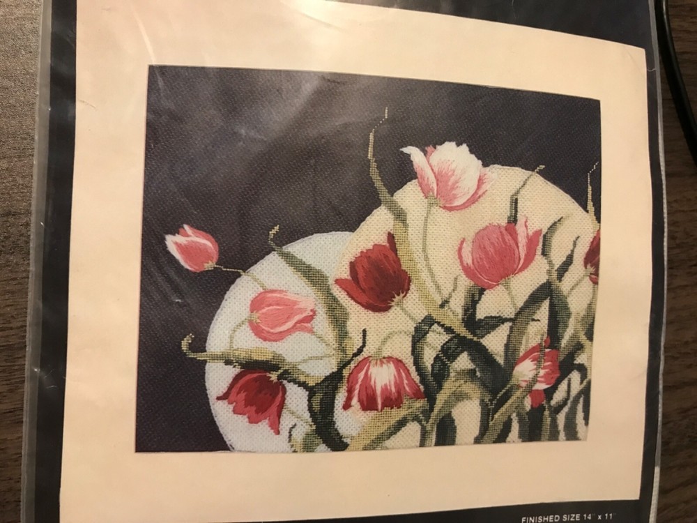 Tulips in Spring Needlepoint Kit Janlynn Vintage