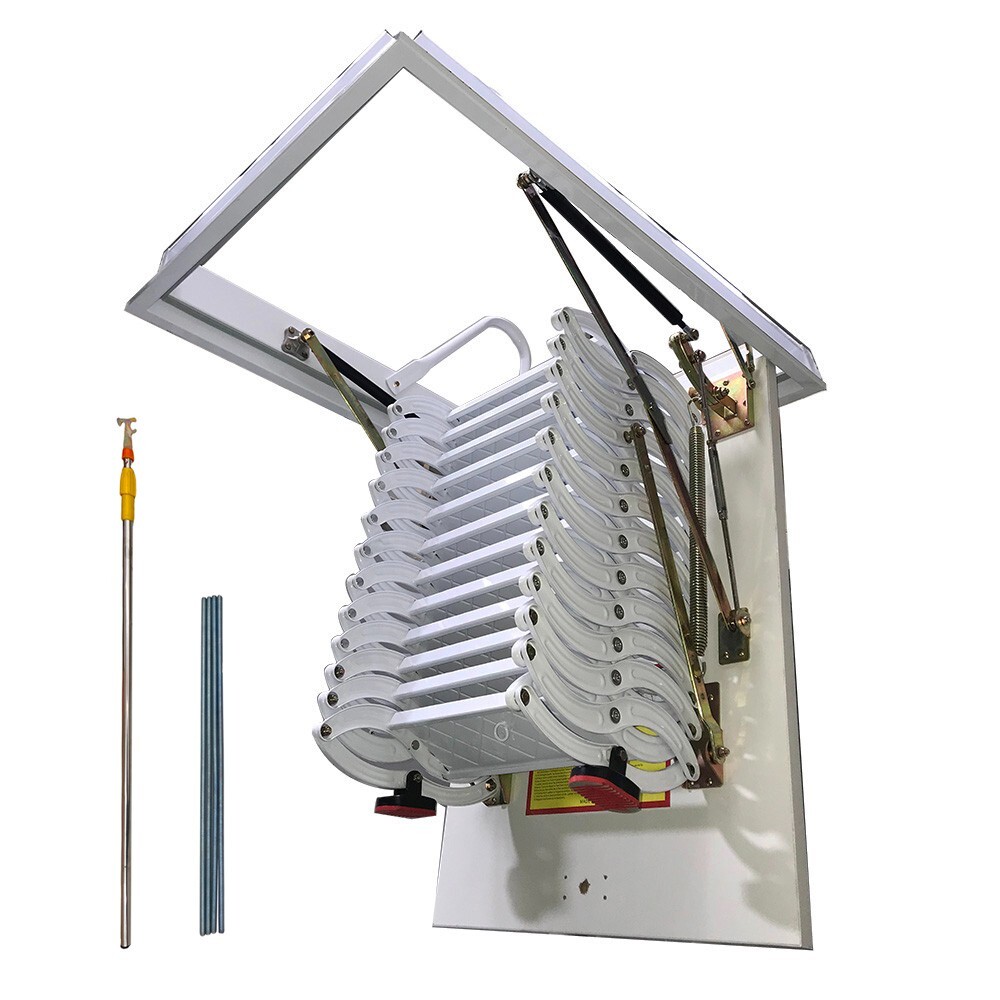 Pull-down Ceiling  Folding Stairs White  Retractable Loft Attic Stairs 31.5x35''
