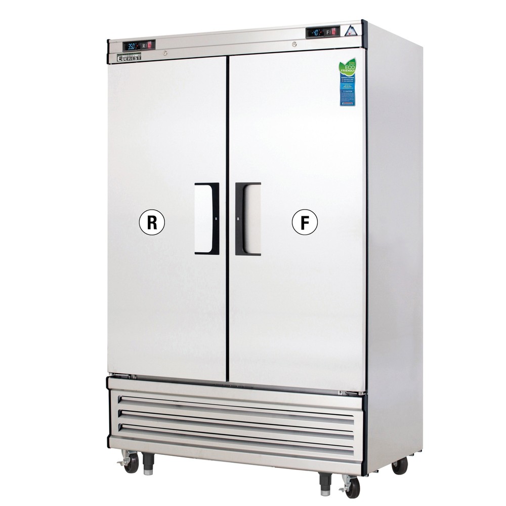 Everest EBSRF2 49" Two Solid Door Reach-In Refrigerator Freezer, Bottom Mount