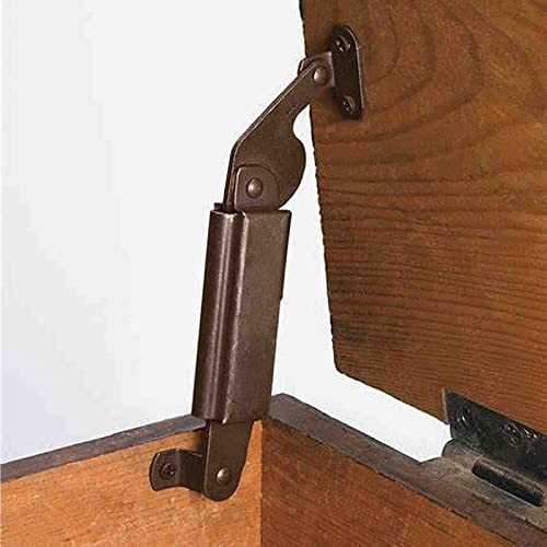 Spring Lid Hinge Left Right Down Support for Sofa, Box, Cabinet - Red Bronze