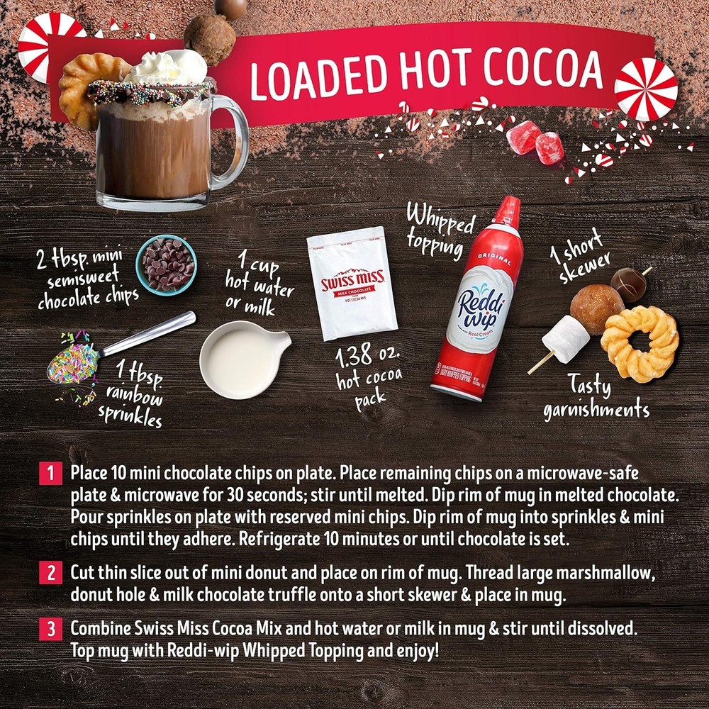 Easy-to-Make Peppermint Hot Cocoa Mix with Marshmallows - 6 Pack Masterpiece