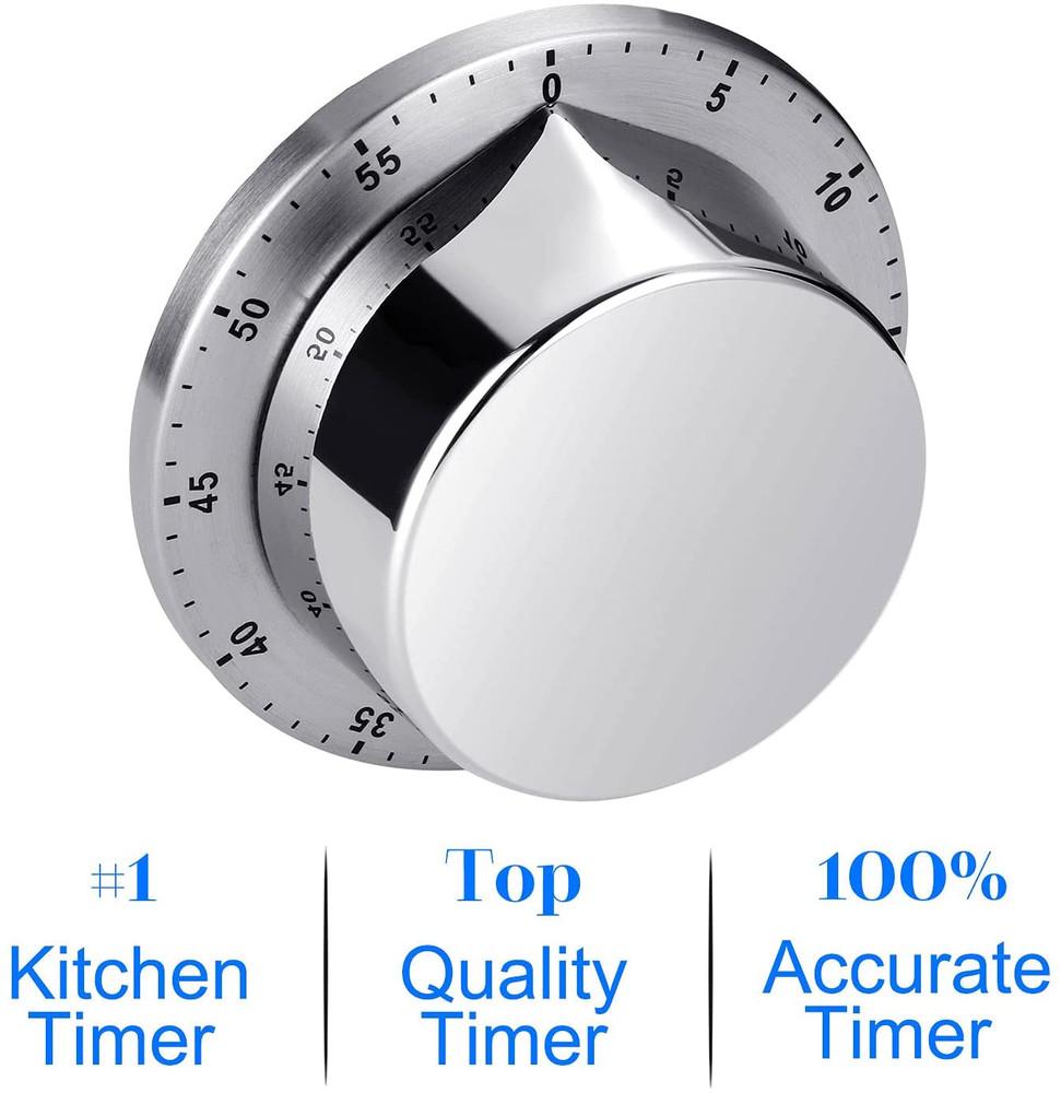 Kitchen Timer, Chef Cooking Timer Clock with Loud Alarm, No Batteries Required,
