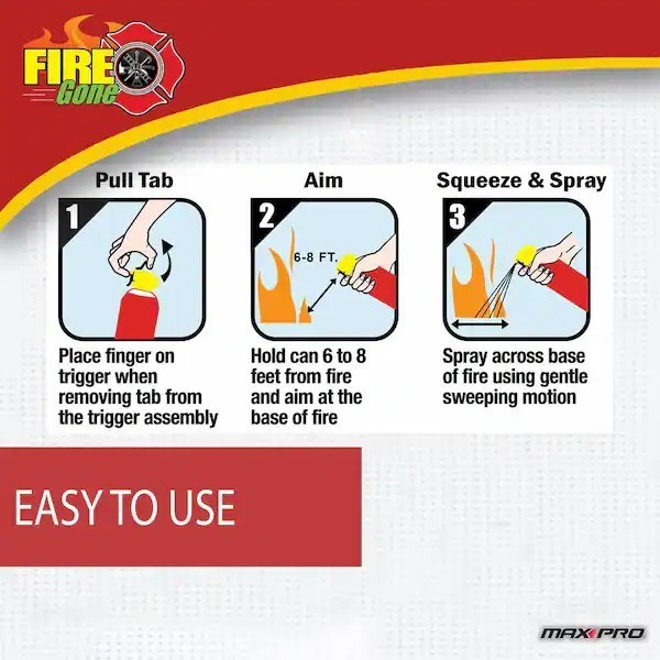 16 Oz. A:B:C Multiple Use Fire Extinguisher Spray Suppressant 2-Pack