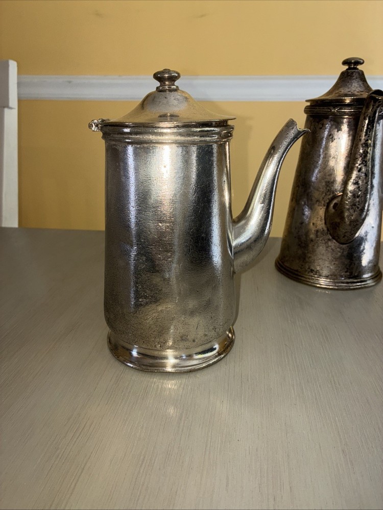 Antique Nickle Silver Chocolate/Coffee Serving Pots