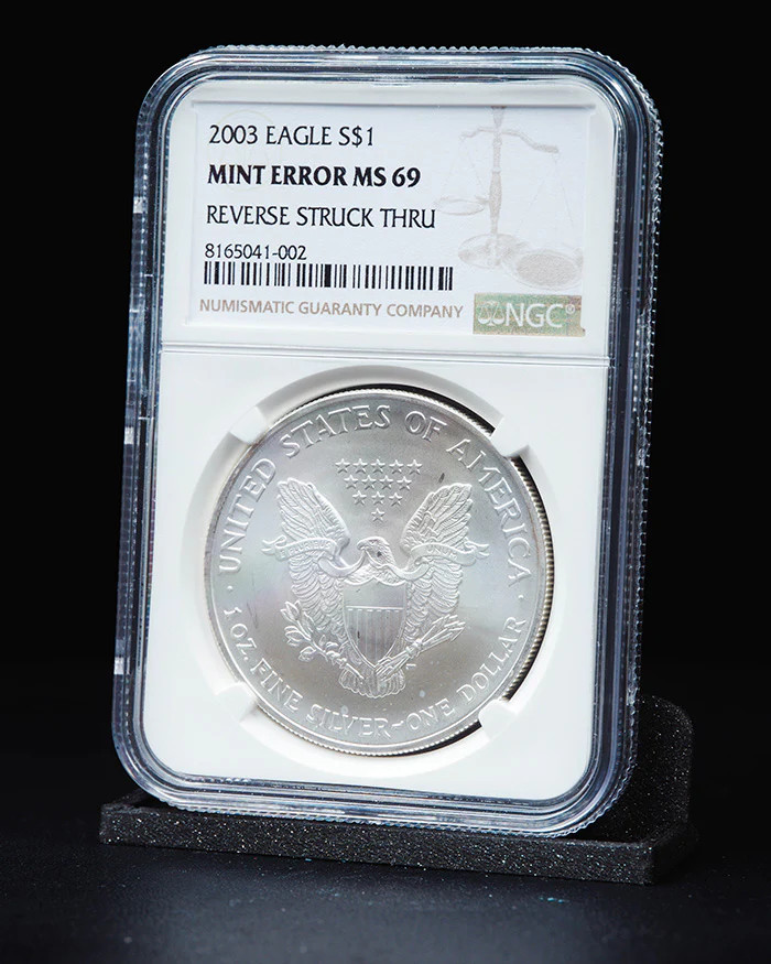 2003 Silver Eagle | Mint Error MS69 Reverse Struck Thru