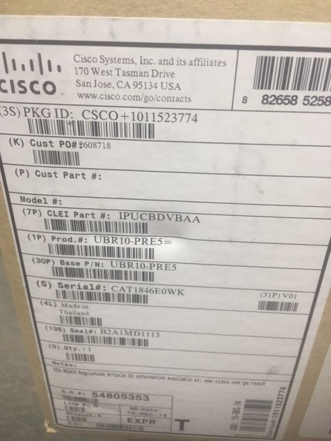 Cisco UBR10-PRE5 (NEW)