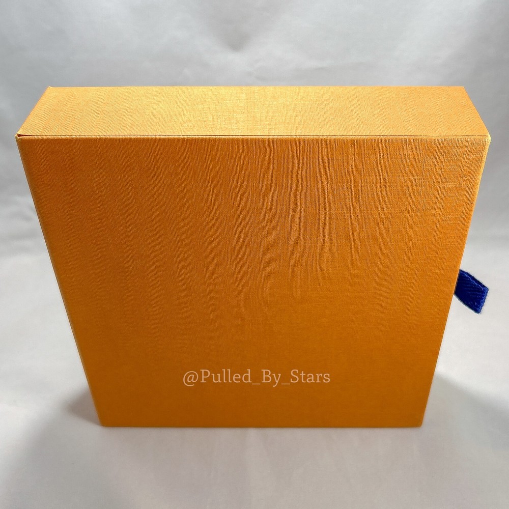 LOUIS VUITTON Medium Orange Pullout Drawer Box (7" x 7" x 2") + Ribbon & Misc.