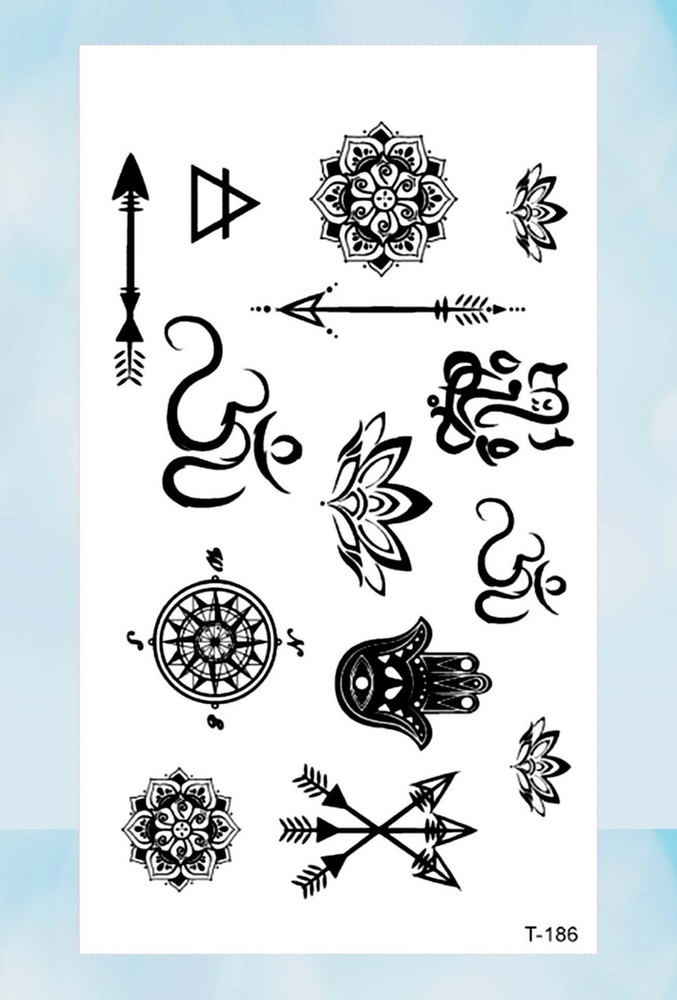 hamsa mandala arrow temporary tattoo armband face decor