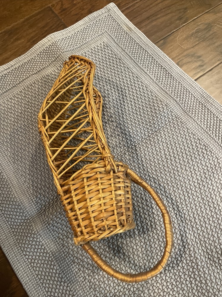 vintage wicker wine pourer