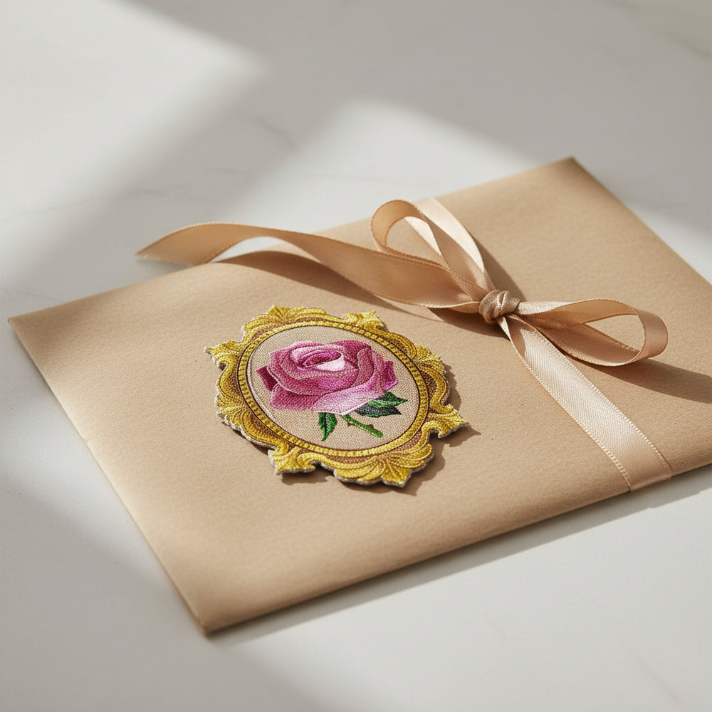 A Rose Is A Rose Cameo Embroidered Patch