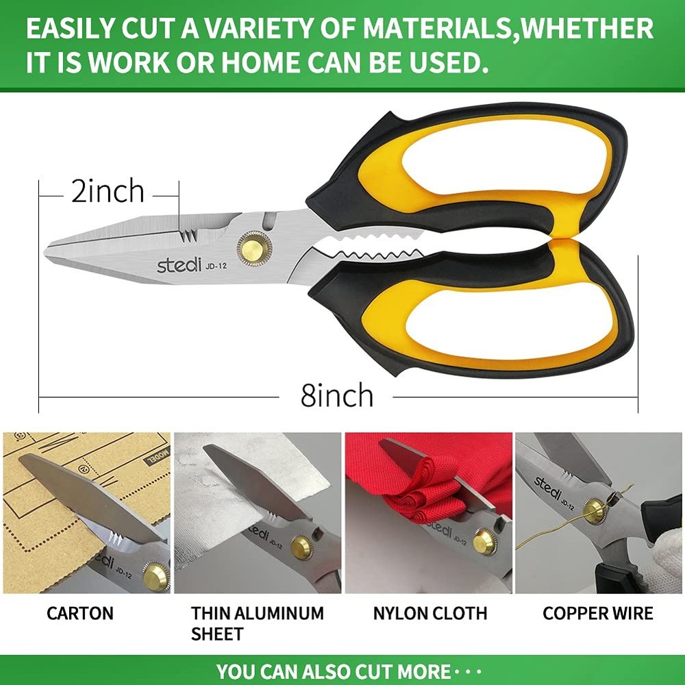 Scissors Heavy Duty 8-Inch,Multipurpose Scissors,Sharp Stainless Steel Shears...