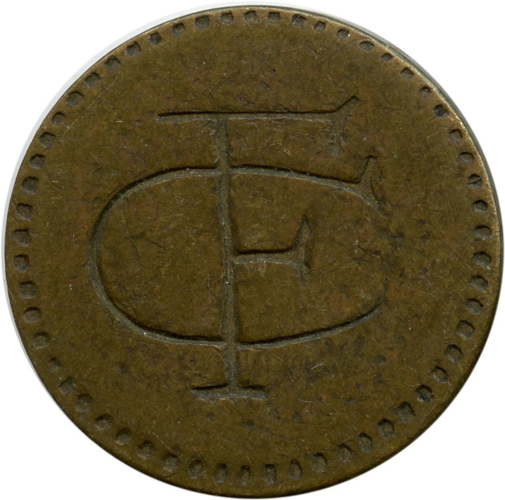 CF Monogram Incuse Maverick Good For 5¢ Trade Token