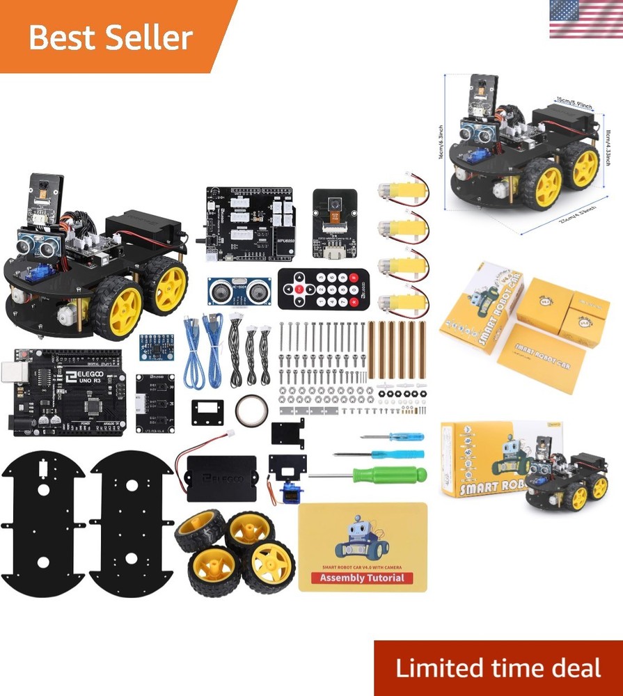 Complete UNO Smart Robot Car Kit - 24 Modules, Ages 8-16 STEM Education Tool