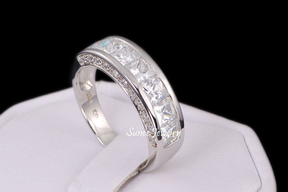 His and Hers Simulated Princess Cut 925 Wedding Rings Engagement Rings