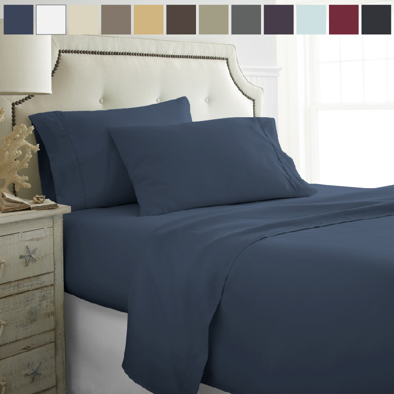 Microfiber Ultra Soft 4PC Bed Sheet Set - Kaycie Gray So Soft Collection
