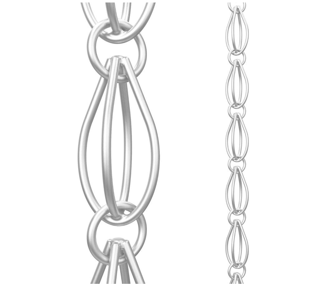 Rain Chains Direct Double Oval Loop Rain Chain 8.5ft Gray – Open Box (NEW)