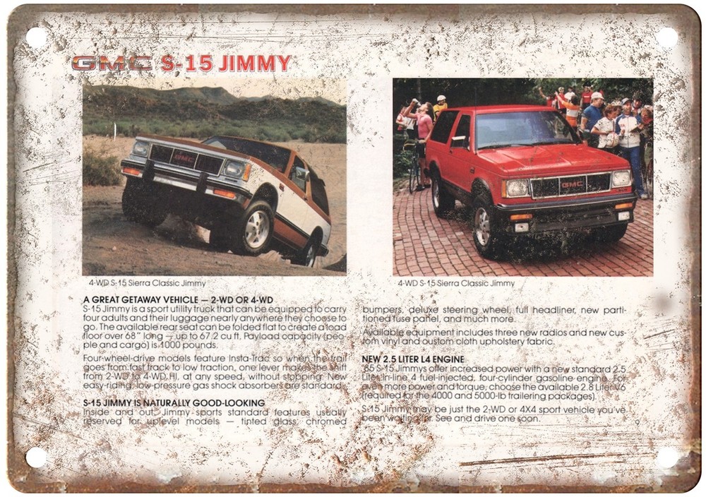 1985 GMC Medium Duty Trucks Vintage Automobile Ad Retro Look Metal Sign AM8275