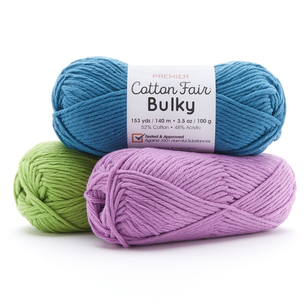 Premier Yarns Cotton Fair Bulky Yarn - Solid-Cadet