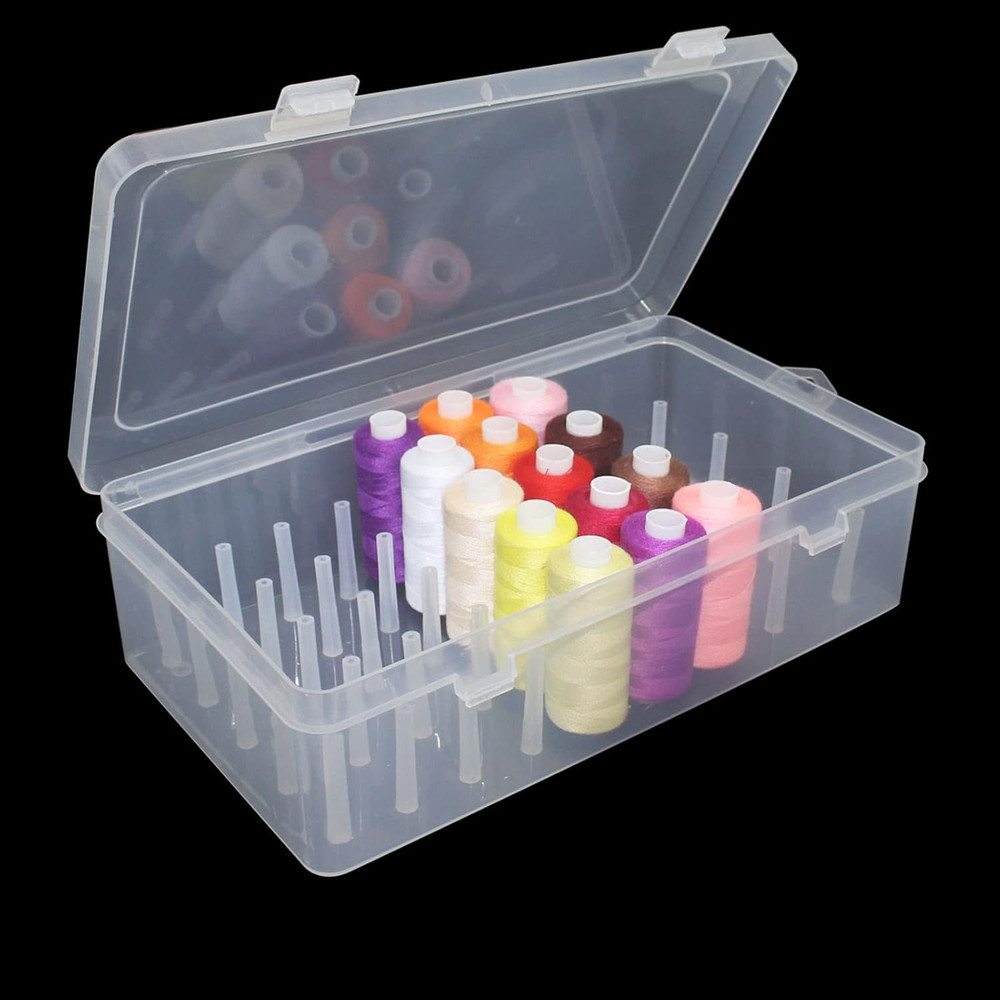 42 Spools Thread Holder Organizer Clear Sewing Storage Box Embroidery Thread Org