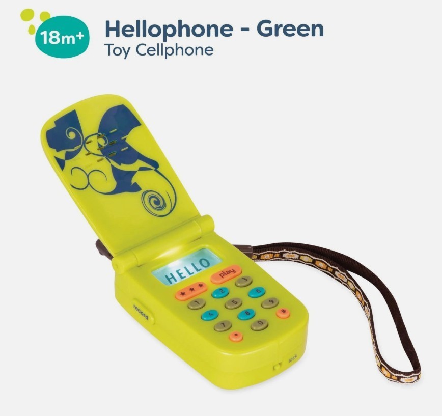 B. toys Hellophone Lime Green Kids Play Phone with Sounds