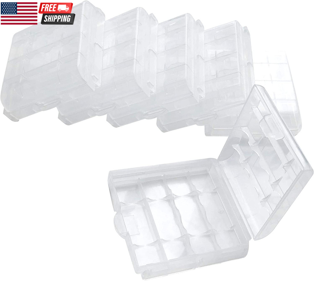 Battery Storage Case for AA/AAA, Battery Holder Box (6Pack Clear)
