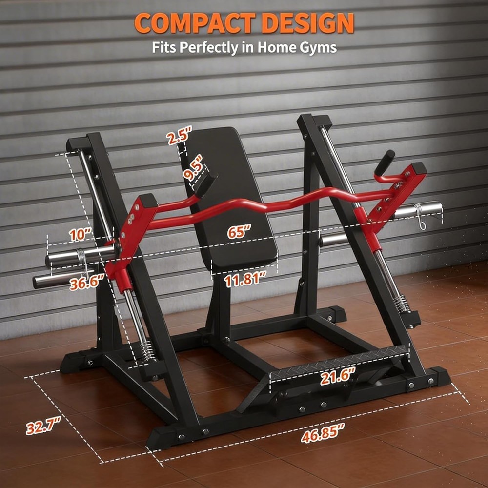 Linear Row Machine Home Gym Back Workout Machine with Plate-Loaded Smith Row💥