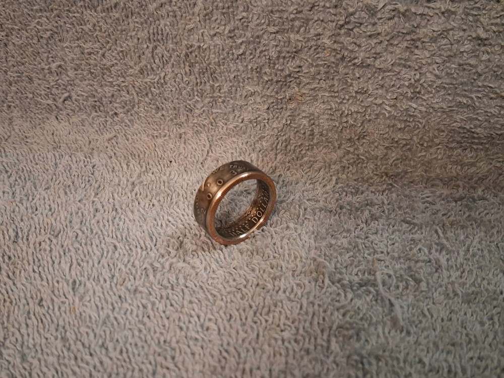 2003 Kennedy Half Dollars  size 9   coin ring  handmade mixed metals (A)