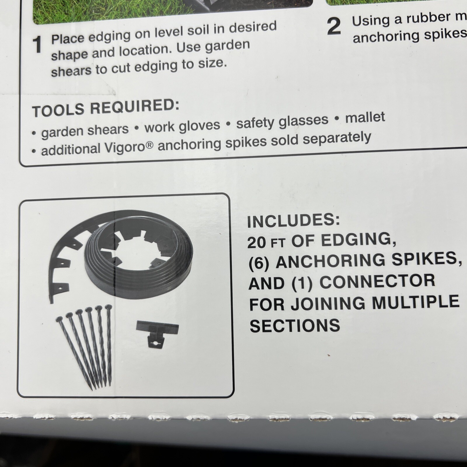 Vigoro 20 Ft. No-Dig Landscape Edging Kit Black 1000 023 723