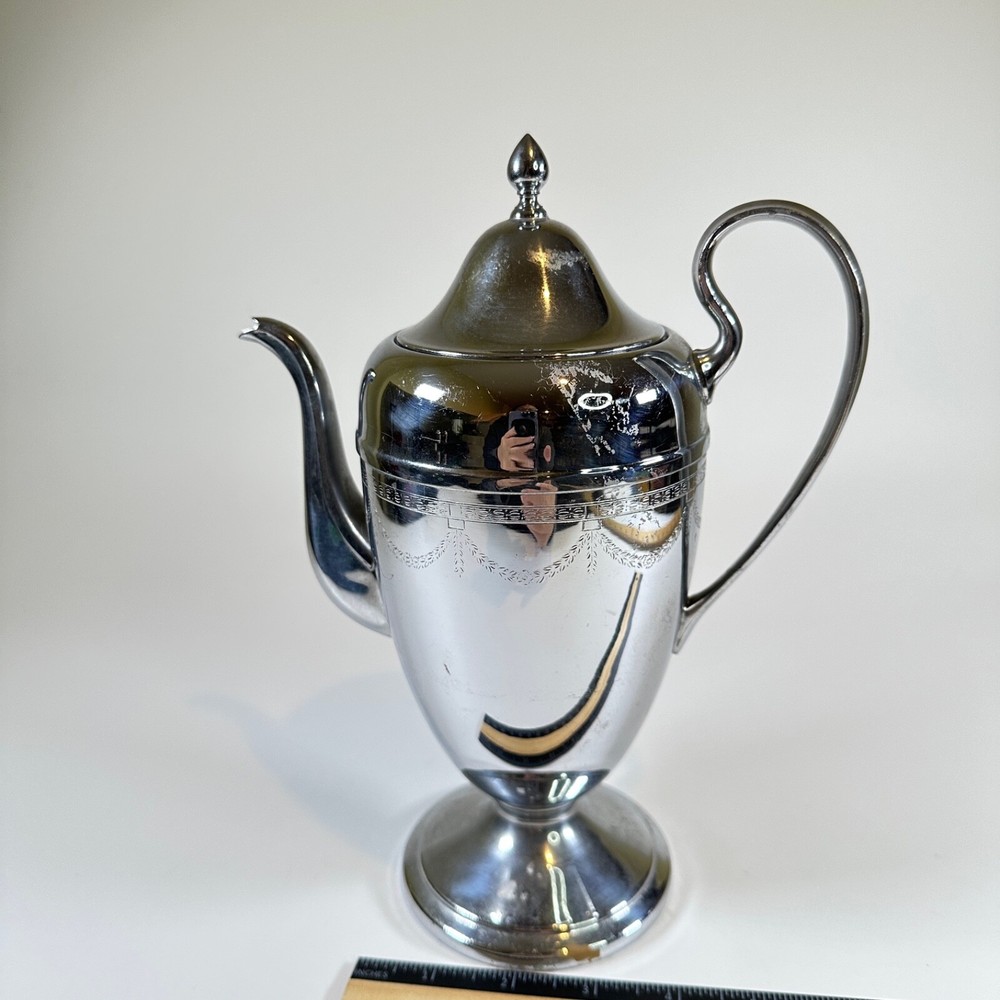 Farberware Teapot with Cream and Sugar Holders Vintage