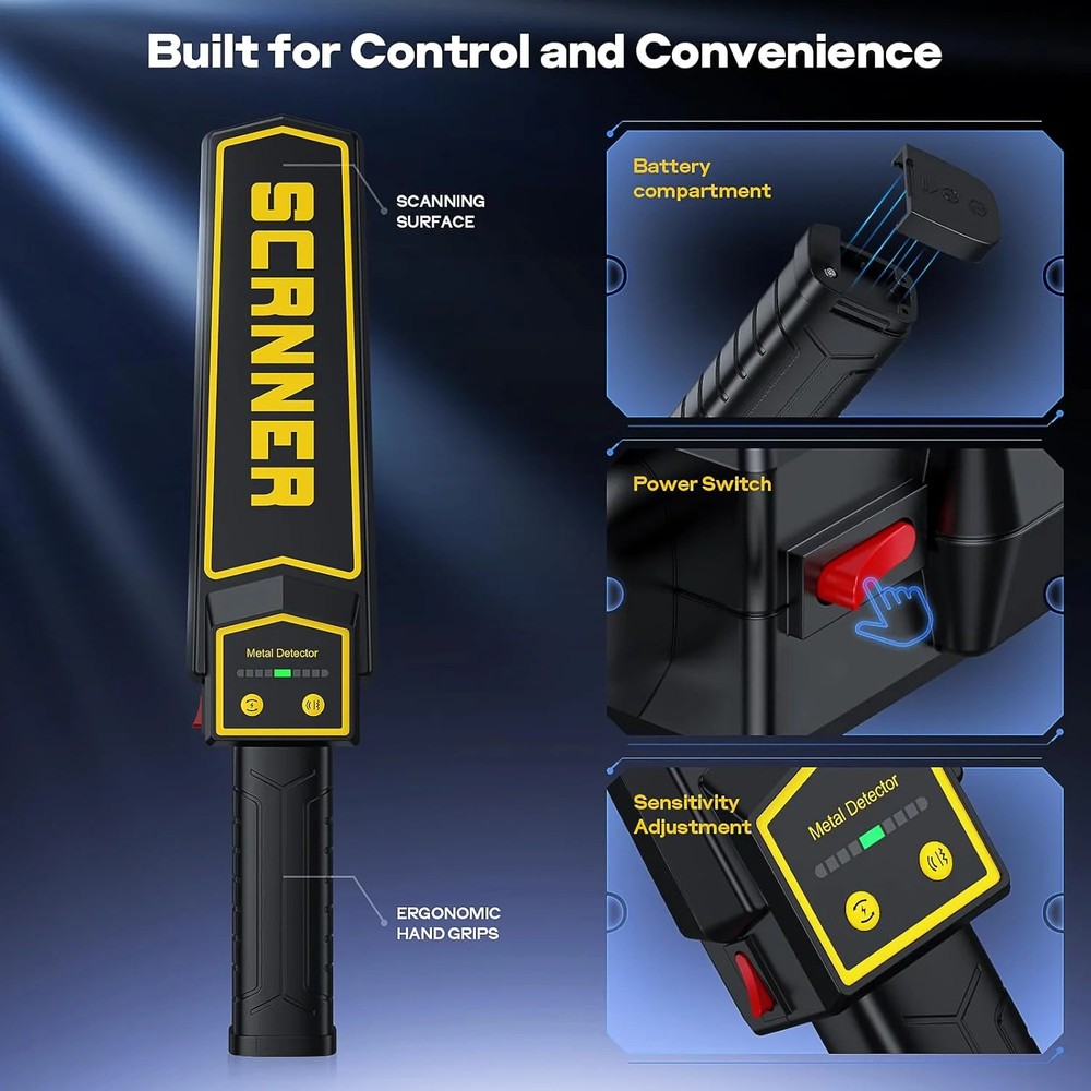 Handheld Metal Detector Wand Security Scanner,High Sensitivity Security Wand Met