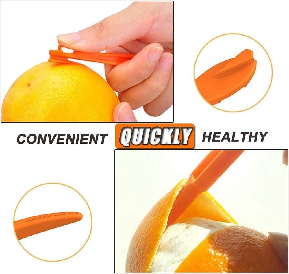 Effortless Citrus Peeling - Modern 2-Pack Orange Peeler Tools for Every Kitchen