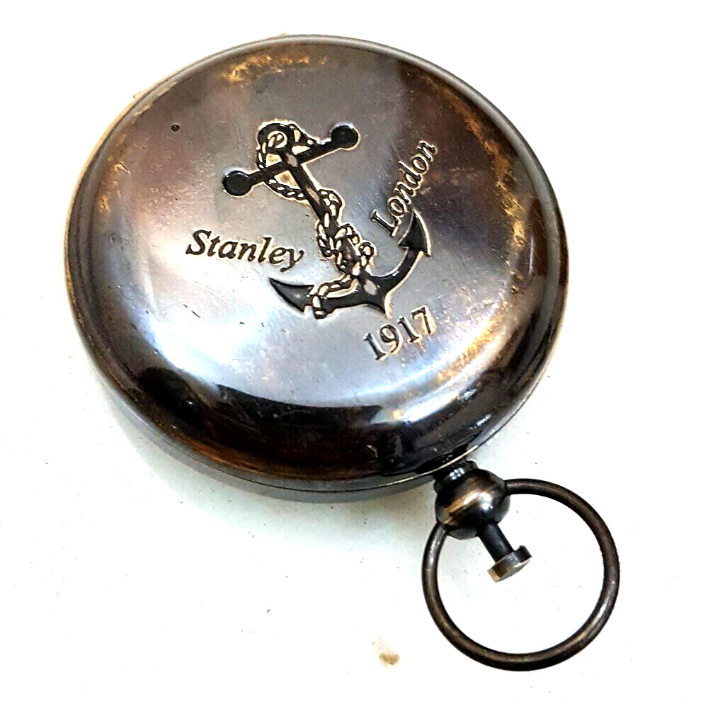 Handmade Push Button Compass Antique Brass Compass Pocket Style