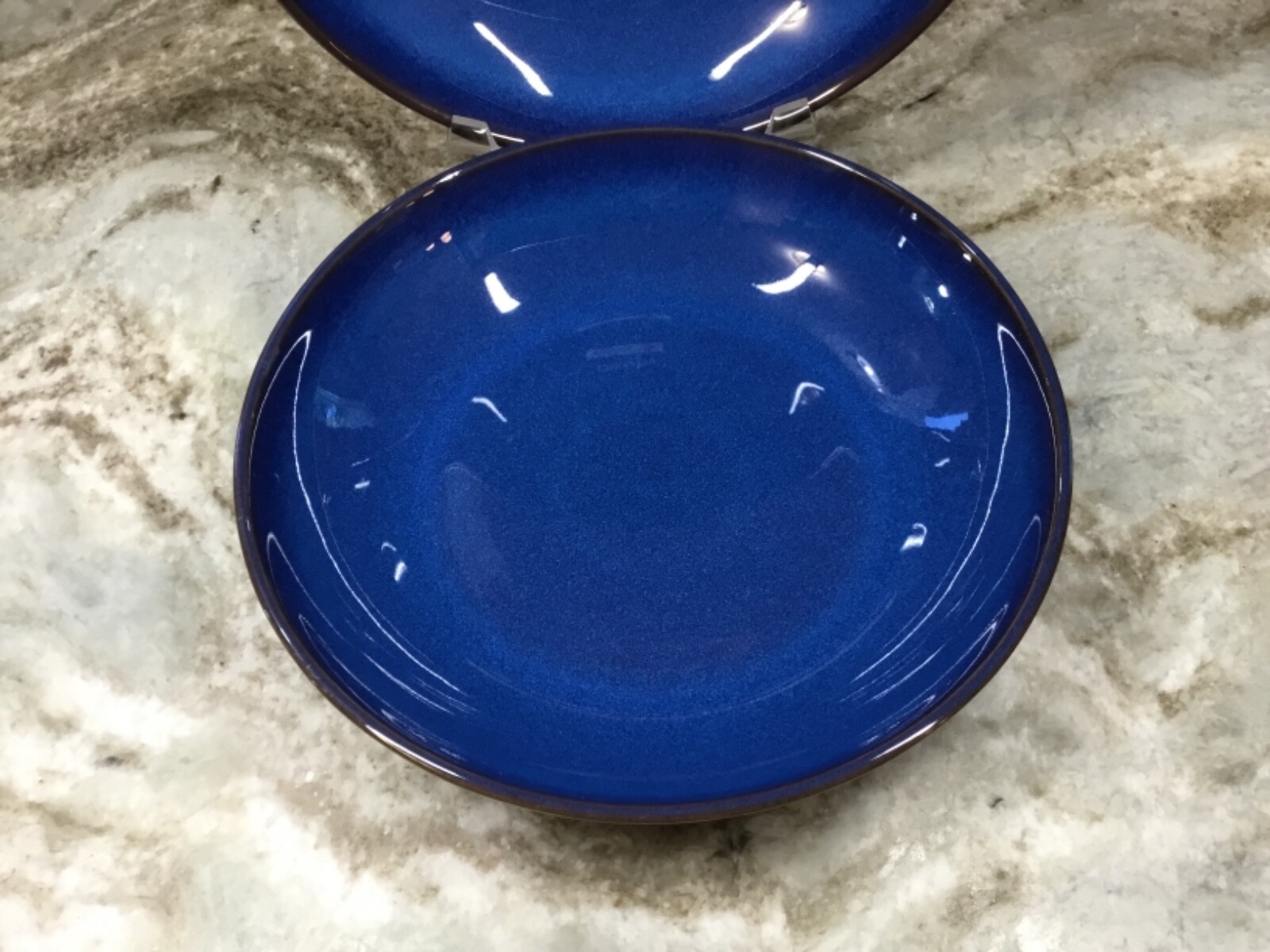 Large Pasta Bowls Denby Imperial Blue. Set Of 2 Made In England. New.