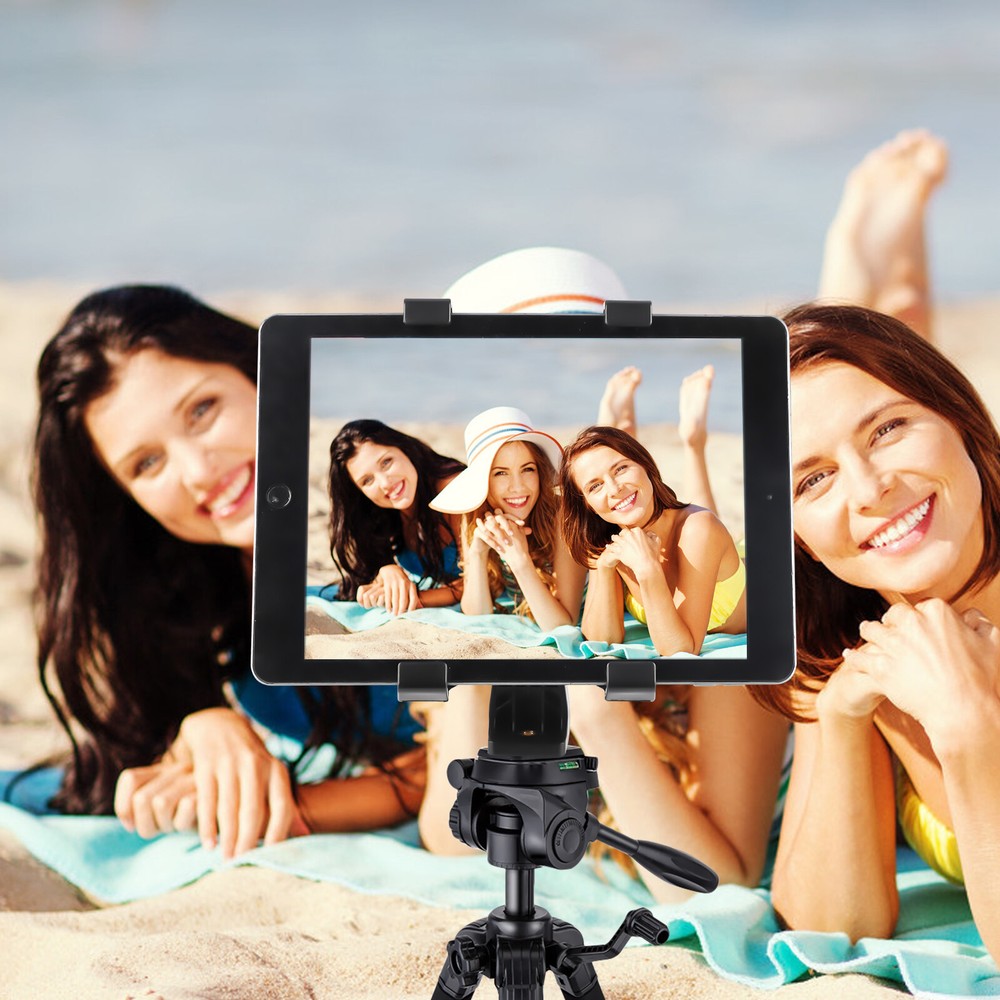 Tablet Tripod Mount Clamp Holder Bracket 1/4”Thread Adapter For 7-12" iPad Tab