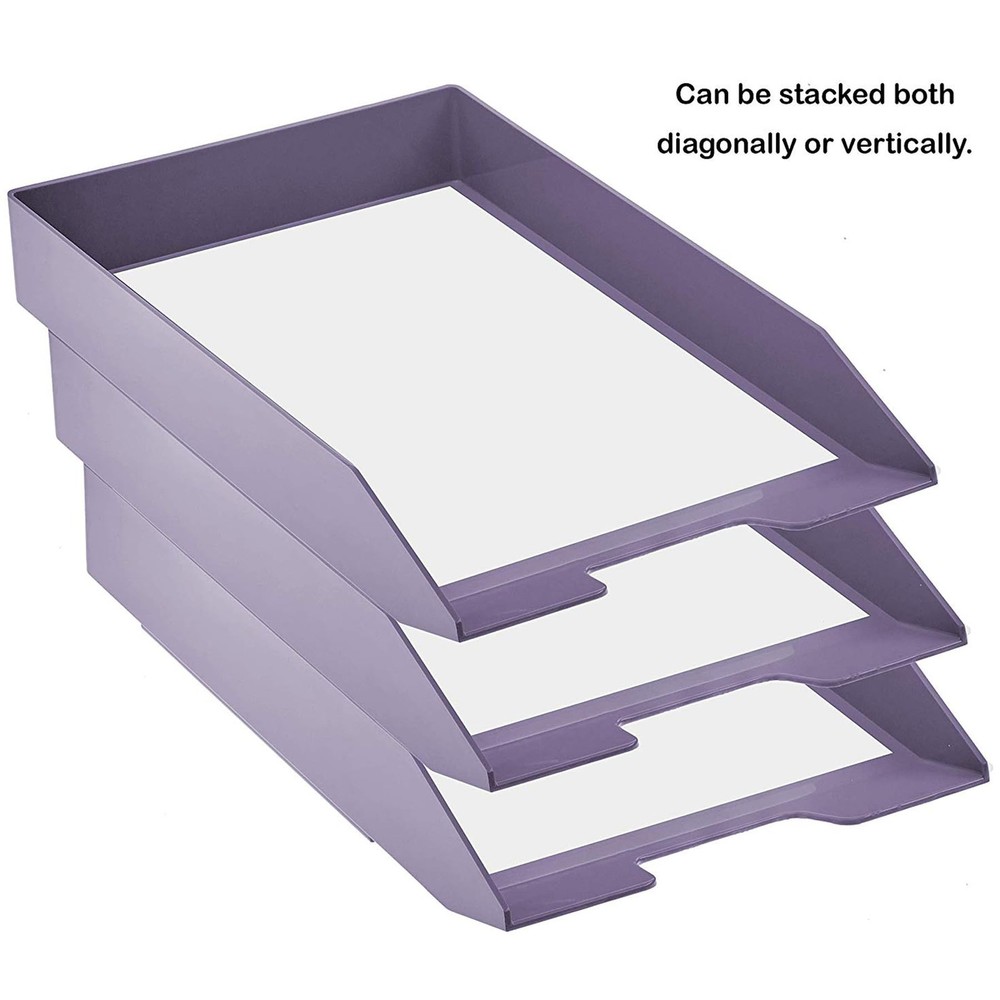 Stackable Letter Tray Front Load, Letter Size, Stacking Document Desk Office ...
