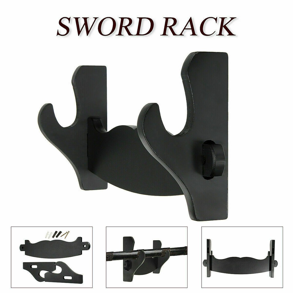 Sword Rack Bracket Hanger Holder Stand Wall Mount Display Decor Samurai Katana