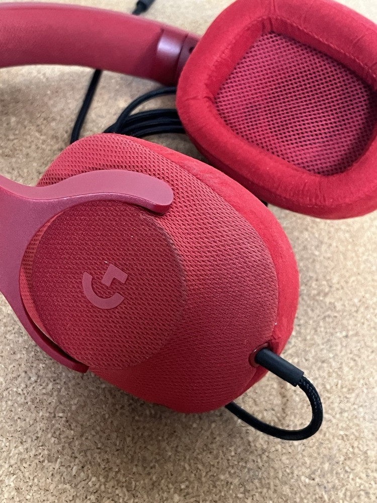 Logitech G433 Red Headband Headset And Cable Only