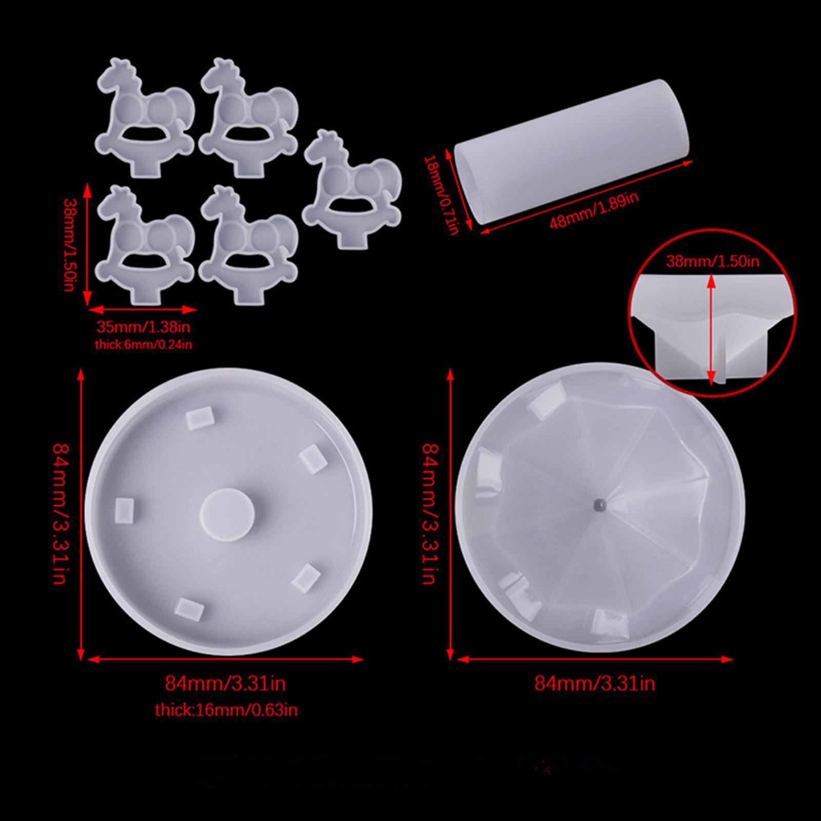 Carousel DIY Silicone Mold Epoxy Resin Casting Mould Ornaments Toys Craft Making